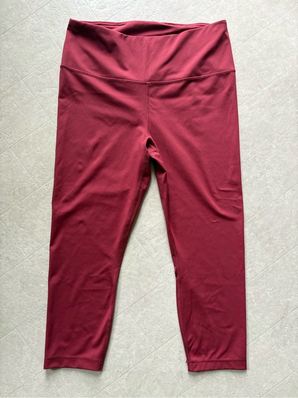 Yogalicious Lux High Waisted 7/8 Crop Leggings Dusty Rose Red XL